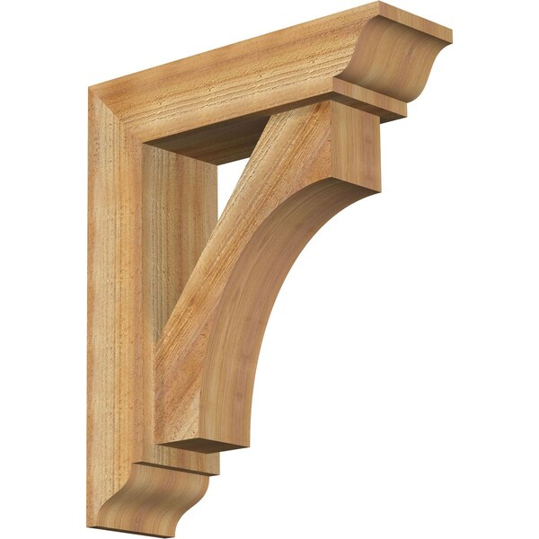 Ekena Millwork Westlake Traditional Rough Sawn Bracket w/ Offset Brace, Western Red Cedar, 6"W x 20"D x 24"H BKT0604X20X24WTL01RWR - main